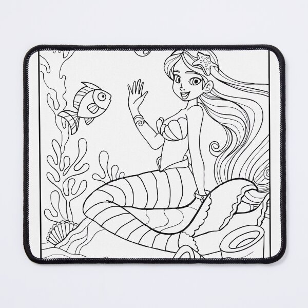Item preview, Mermaid #3 Coloring Page Pattern  designed and sold by DavidColoring.