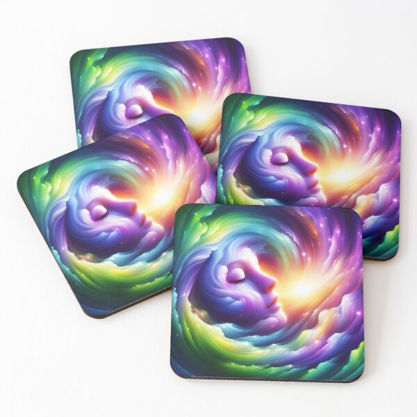 Item preview, amegreen face surreal swirl cloudy purple and green beauty designed and sold by EmeraldeaArt.