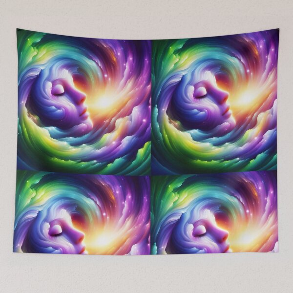 Item preview, amegreen face surreal swirl cloudy purple and green beauty designed and sold by EmeraldeaArt.
