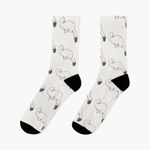Item preview, white ferret art designed and sold by Mayarartsy.
