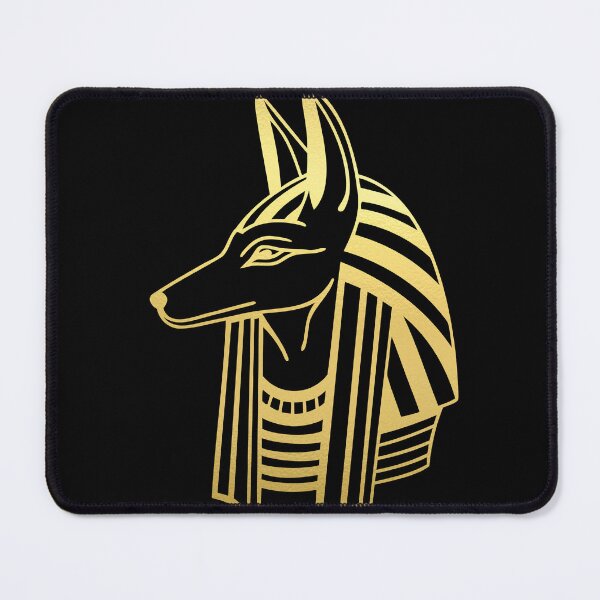 Item preview, Anubis, the ancient Egyptian god of death, depicted in a monochrome illustration with a dog's head. designed and sold by My Kind of Mood.