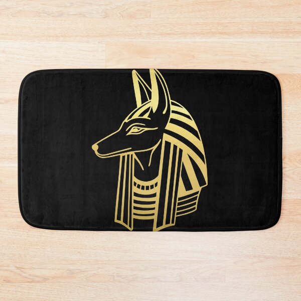 Item preview, Anubis, the ancient Egyptian god of death, depicted in a monochrome illustration with a dog's head. designed and sold by My Kind of Mood.
