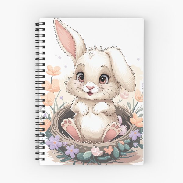 Item preview, Cute Baby Bunny in Nest Floral Artwork, Adorable Rabbit Illustration designed and sold by WILDEVIOLET.