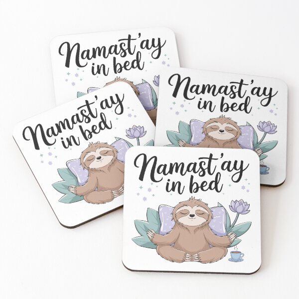 Item preview, Namast'ay in bed - meditating sloth design designed and sold by ArthousePromos.