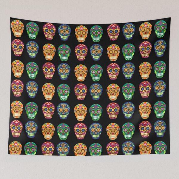 Item preview, Sugar Skulls Pattern Design on Black designed and sold by ArtByMarkDesign.