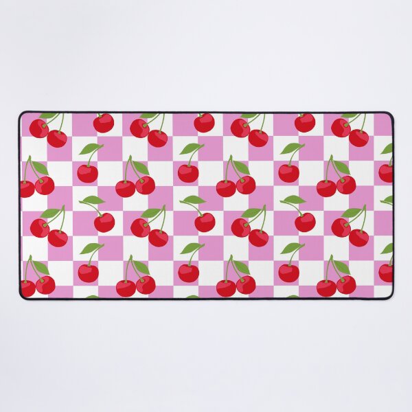 Item preview, Cherry Vibes Cute Cherries on Pink White Checkerboard designed and sold by CreativeBridge.