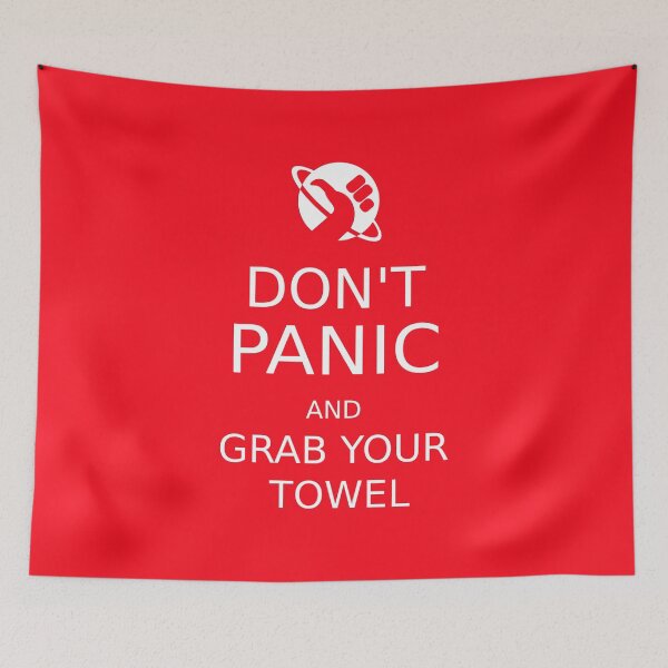 Item preview, Don't panic and grab your towel designed and sold by yinon-h.
