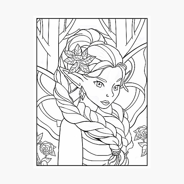 Item preview, Fairy #2 Coloring Page Pattern  designed and sold by DavidColoring.