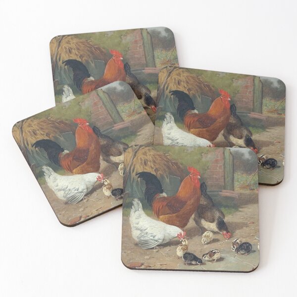 Item preview, Chickens in a Farmyard by Arthur Batt designed and sold by tomorrowsart.