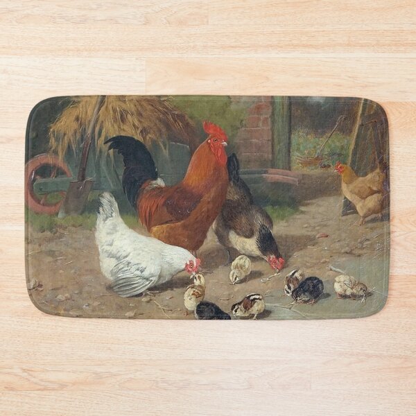 Item preview, Chickens in a Farmyard by Arthur Batt designed and sold by tomorrowsart.