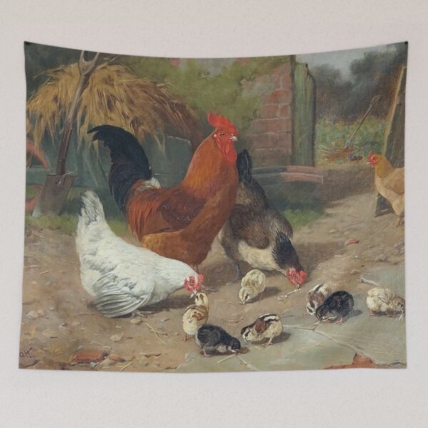 Item preview, Chickens in a Farmyard by Arthur Batt designed and sold by tomorrowsart.