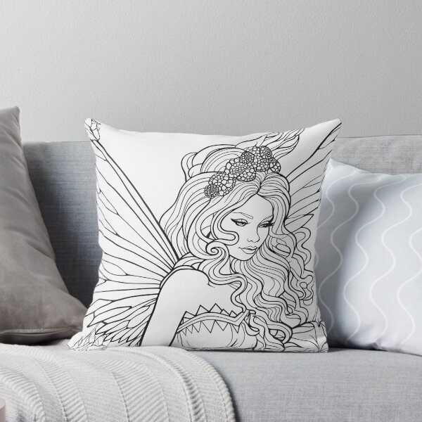 Item preview, Fairy #4 Coloring Page Pattern  designed and sold by DavidColoring.