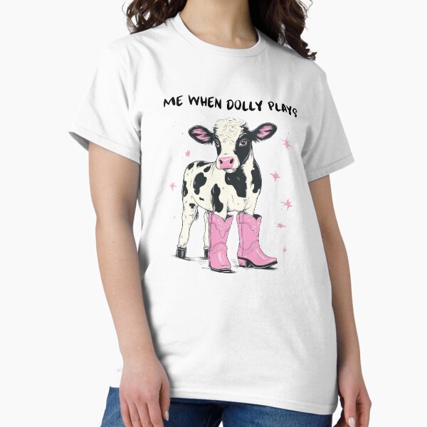 Item preview, Dolly Parton Cowgirl Vibes | Süße rosa Stiefel an der Wade | Lustige Shirts und Aufkleber designed and sold by Envision Designs.