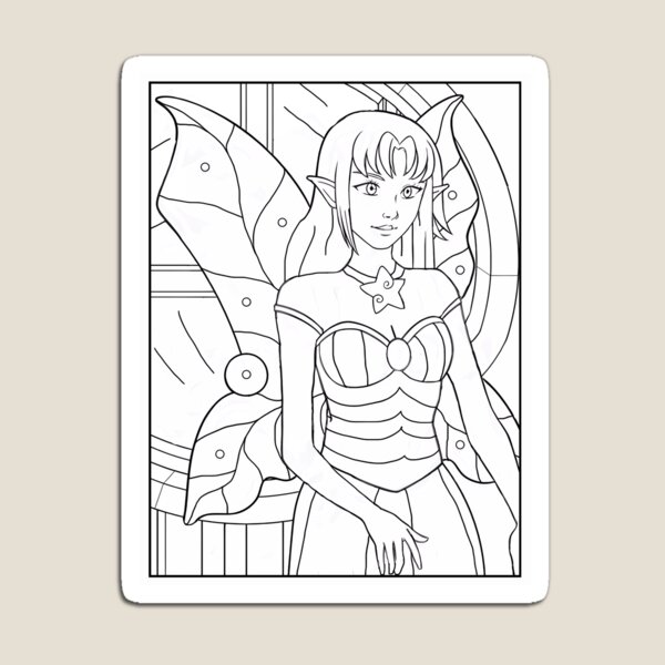 Item preview, Fairy #6 Coloring Page Pattern  designed and sold by DavidColoring.