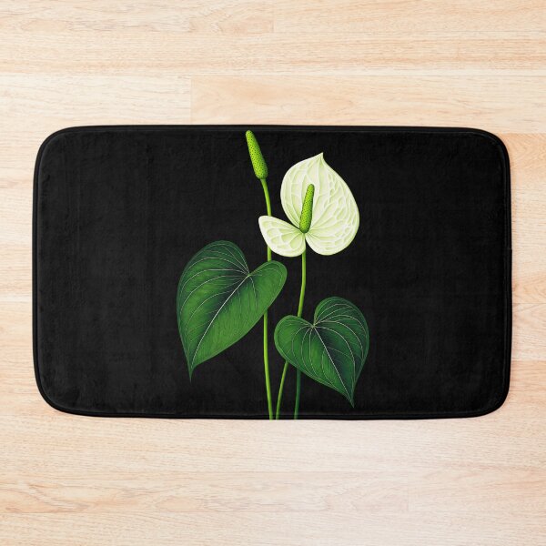 Item preview, White Anthurium Laceleaf Flower. Vintage Botanical Illustration, Natural history, Exotic Tropical Plant, Surreal Floral Art designed and sold by Cybermariko.