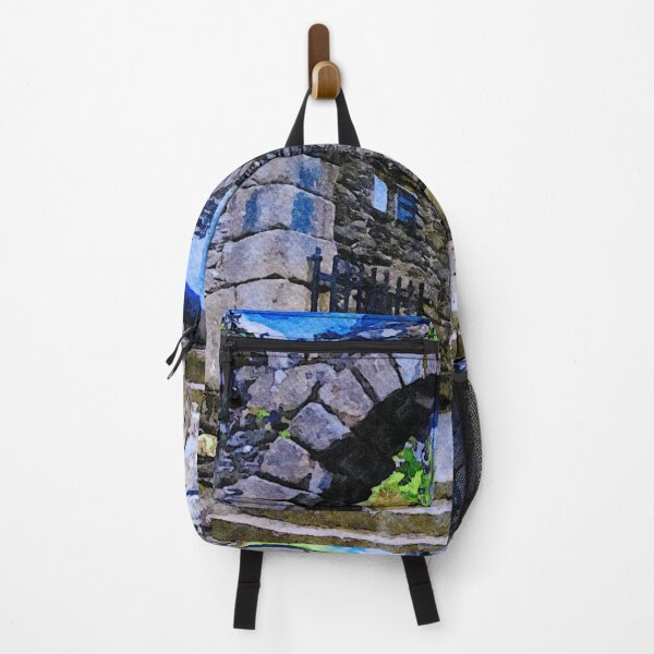 Item preview, Watercolor painting of ancient stone archway with vibrant scenery designed and sold by GestaltImagery.