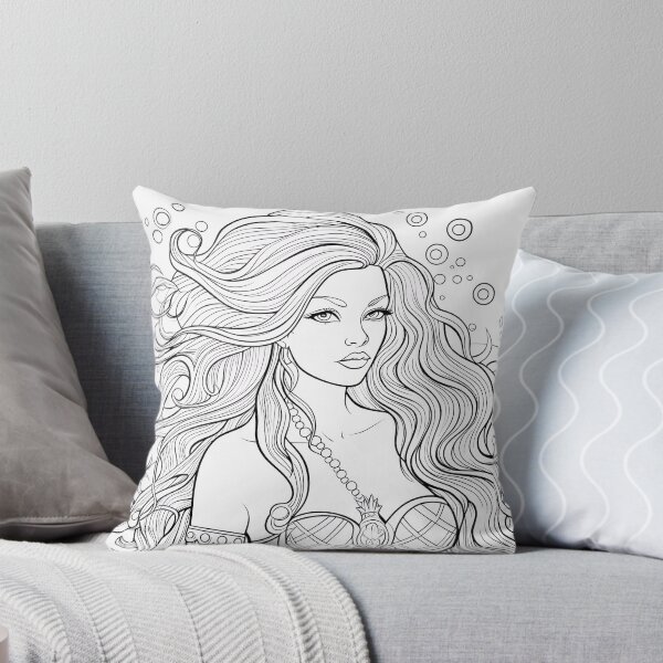 Item preview, Mermaid #4 Coloring Page Pattern  designed and sold by DavidColoring.