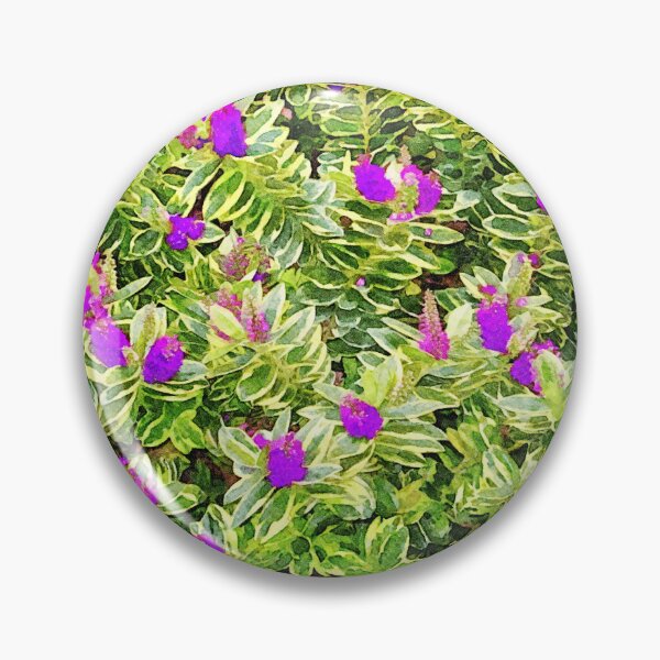 Item preview, Colorful watercolor painting of purple hebe flowers with green foliage designed and sold by GestaltImagery.