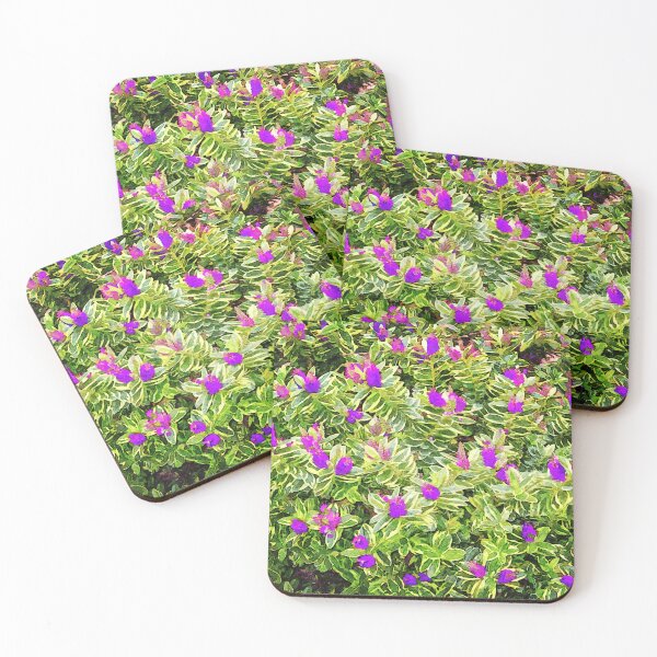 Item preview, Colorful watercolor painting of purple hebe flowers with green foliage designed and sold by GestaltImagery.