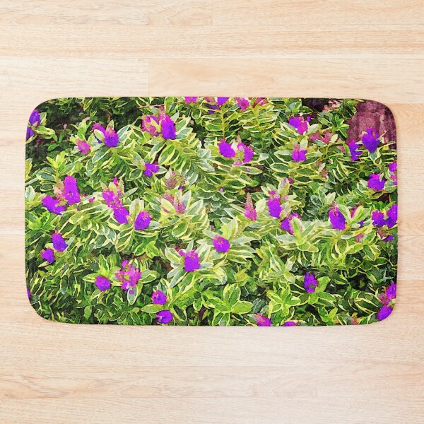 Item preview, Colorful watercolor painting of purple hebe flowers with green foliage designed and sold by GestaltImagery.