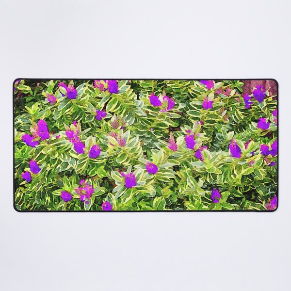 Item preview, Colorful watercolor painting of purple hebe flowers with green foliage designed and sold by GestaltImagery.