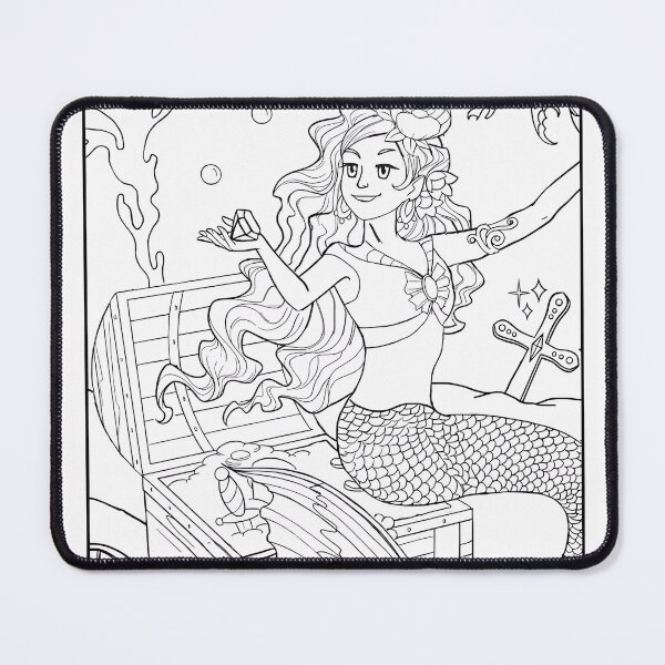Item preview, Mermaid #5 Coloring Page Pattern  designed and sold by DavidColoring.
