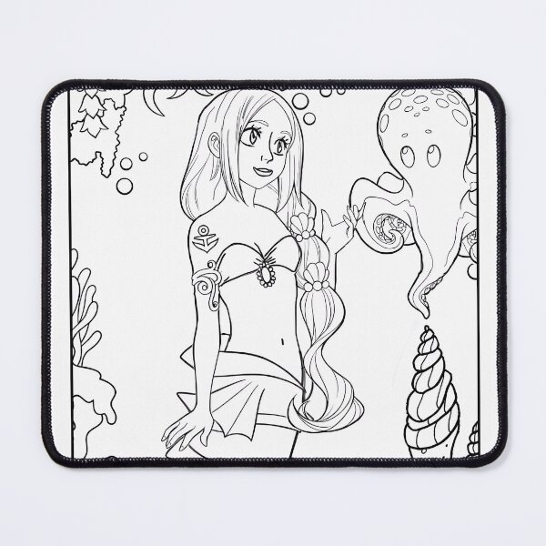 Item preview, Mermaid #6 Coloring Page Pattern  designed and sold by DavidColoring.