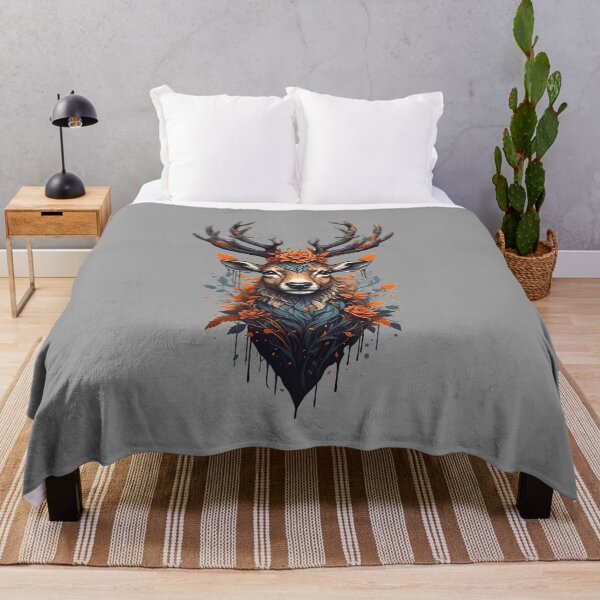 Item preview, Majestic Stag – Floral Fantasy Wildlife Art designed and sold by Evo Desings.