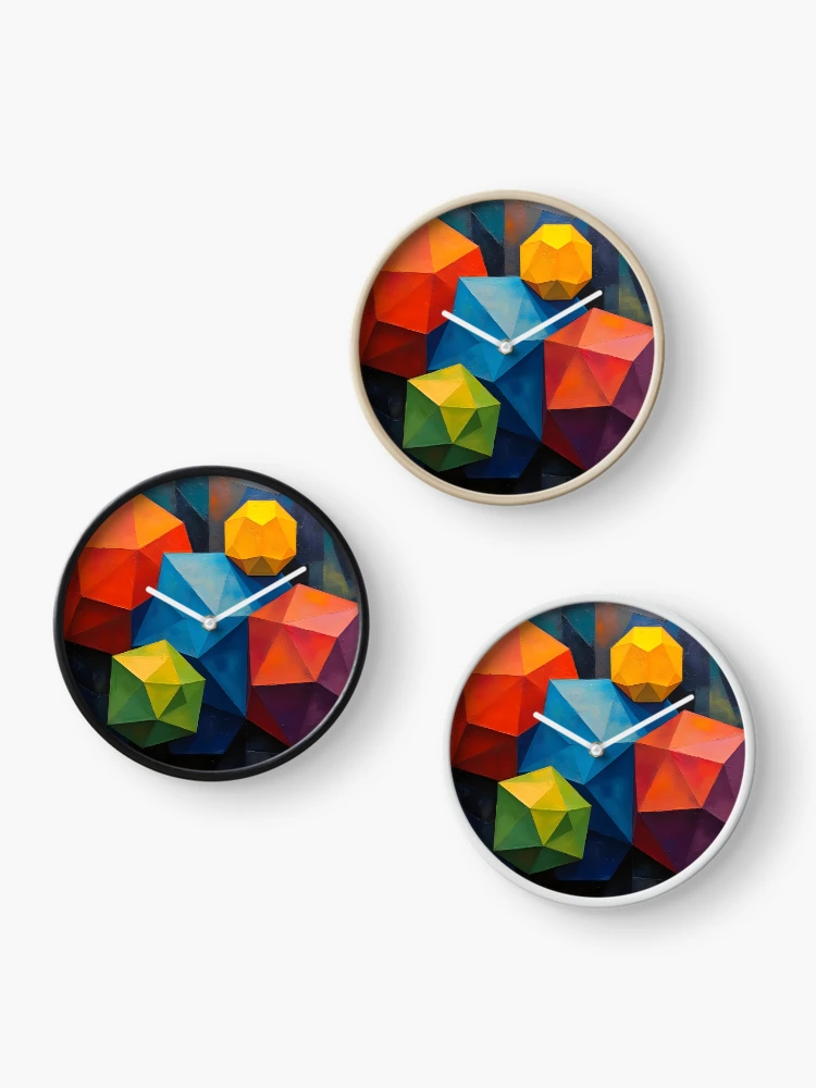 Thumbnail 3 of 4, Clock, Abstract geometric solid 3D designed and sold by pakitro.