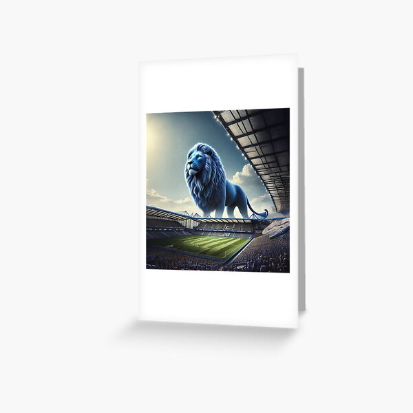 Item preview, Blue Lion Over Stamford Bridge – Chelsea Football Fan Art designed and sold by Final Whistle Art.