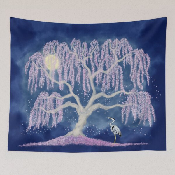 Item preview, A cherry blossom tree and an adorable bird  designed and sold by greenPQBstudio.