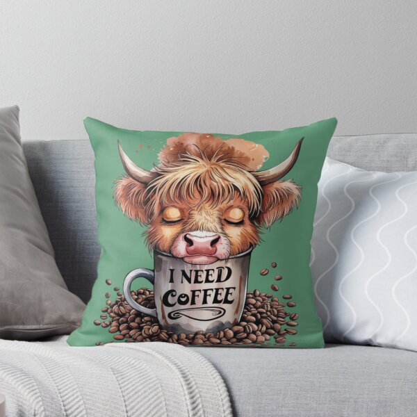 Item preview, a cute baby highland cow sleeping inside a coffee mug designed and sold by 123ks.