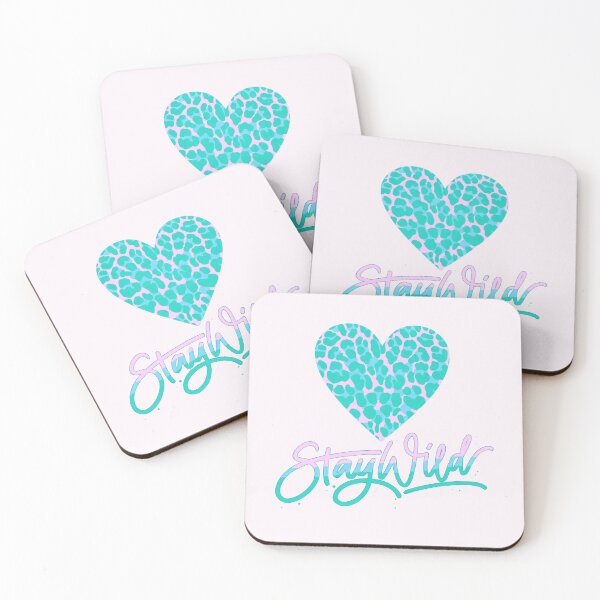 Item preview, Stay Wild. Leopard print. Life style motto in pink and turquoise designed and sold by Sandra Brezina.