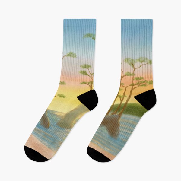 Item preview, Peaceful beach and lovely blue birds at sunrise designed and sold by greenPQBstudio.