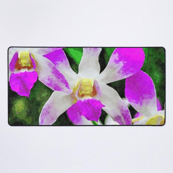 Item preview, Vibrant watercolor painting of violet orchid blossoms designed and sold by GestaltImagery.