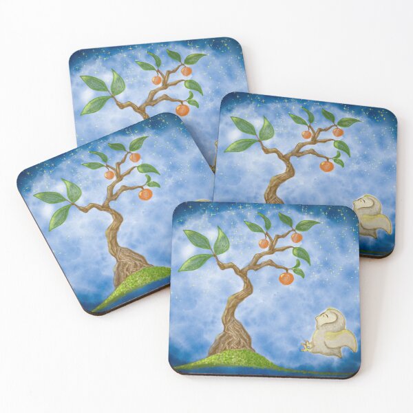 Item preview, An owl and a tree at dreamy night designed and sold by greenPQBstudio.