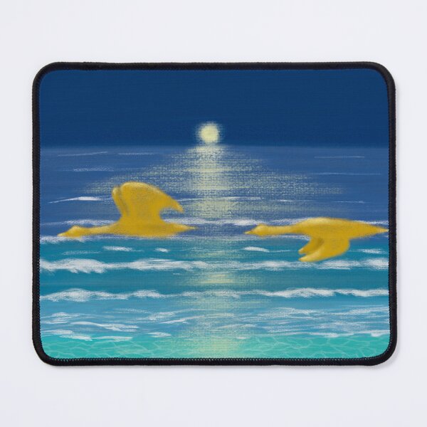 Item preview, Peaceful sea and birds under romantic moon light designed and sold by greenPQBstudio.