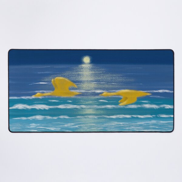 Item preview, Peaceful sea and birds under romantic moon light designed and sold by greenPQBstudio.