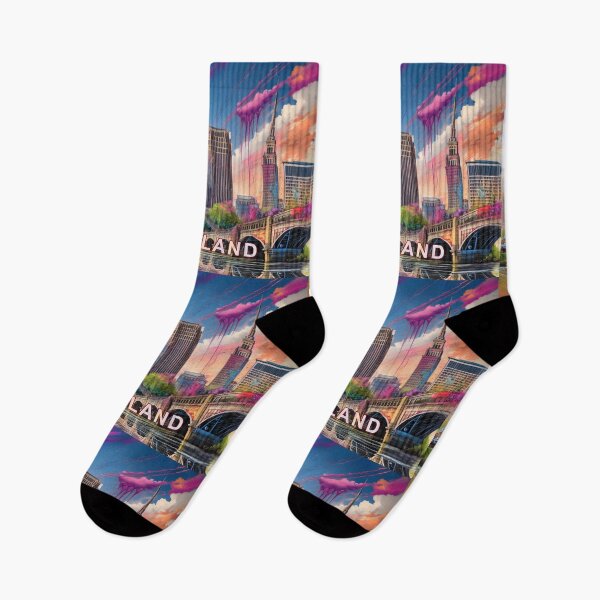 Item preview, Vibrant Cleveland Skyline Graffiti | Abstract Cityscape designed and sold by Phat Dog Designs .