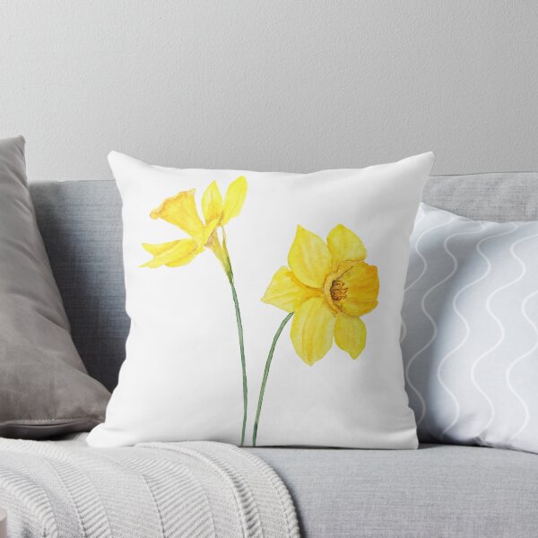 Aperçu de l'œuvre aquarelle de jonquilles jaunes peintes à la main créée et vendue par ColorandColor.