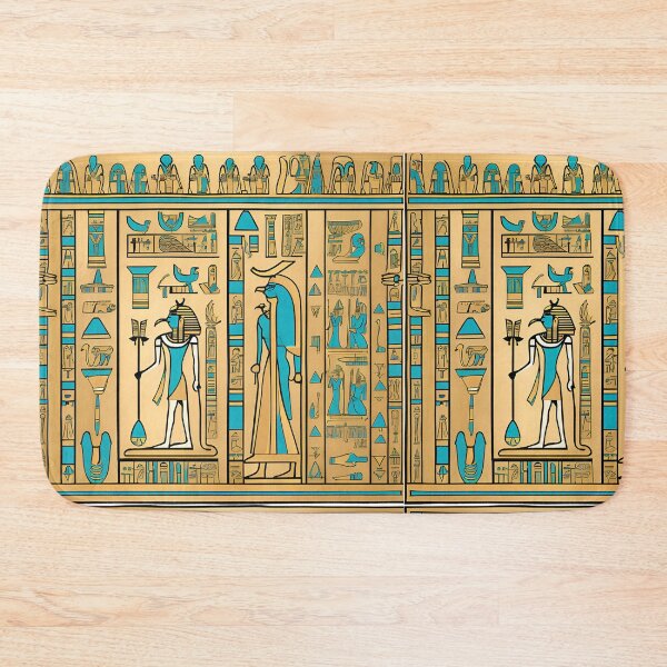 Item preview, Turquoise & Gold Ancient Egyptian Hieroglyphics designed and sold by AmoreDesignsUK.