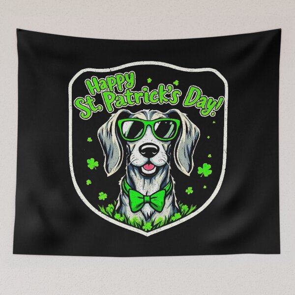 Item preview, St. Patrick’s Day Irish Wolfdog Distressed Print designed and sold by SteadyRolling.