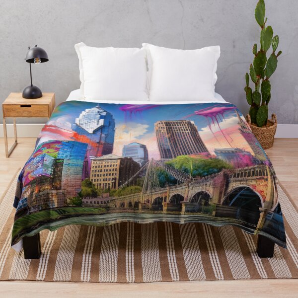 Artikelvorschau, Cleveland Skyline Bunte abstrakte Graffiti-Kunst | Urban Street Style entworfen und verkauft von Phat Dog Designs .