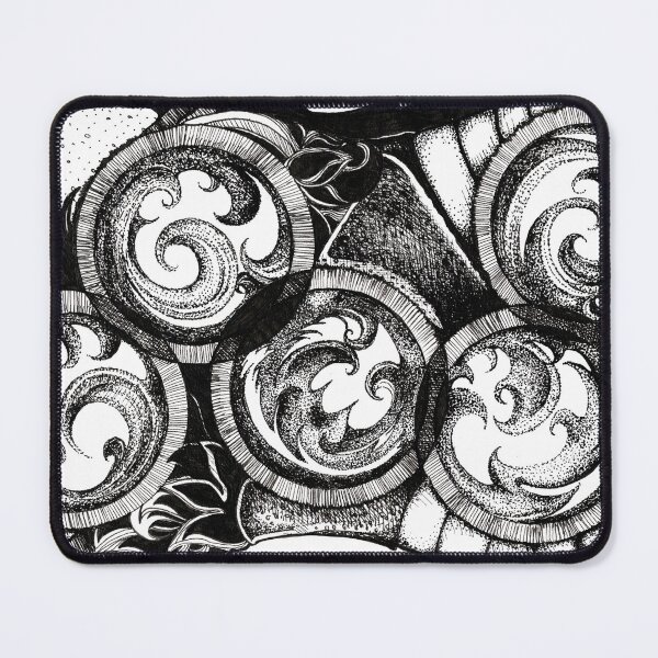 Item preview, Rolling Waves – Ink Drawing of Flowing Lines, Gears & Leaves designed and sold by DanielleJScott.com.