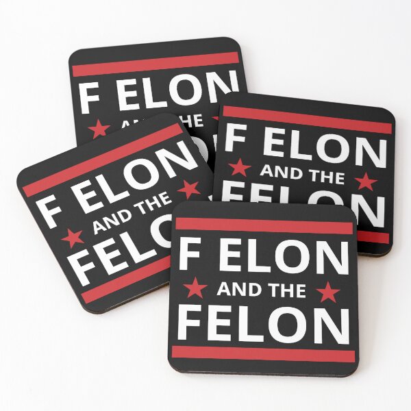 Item preview, F Elon and the Felon Tesla and Trump bumper  designed and sold by ChataMaroon.
