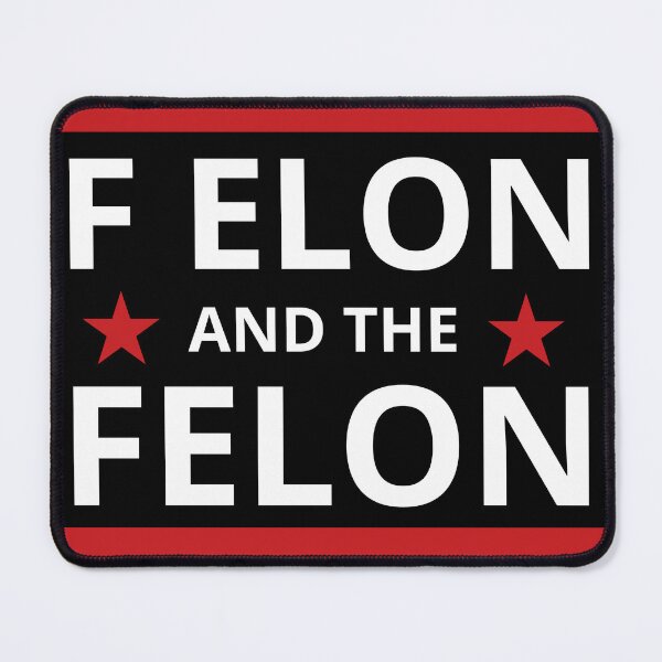 Item preview, F Elon and the Felon Tesla and Trump bumper designed and sold by ChataMaroon.