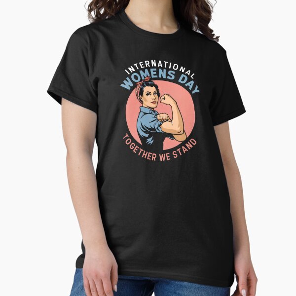 Vista previa del artículo con la obra «Camiseta de empoderamiento del Día Internacional de la Mujer», diseñado y vendido por WolfeMoonMerch.