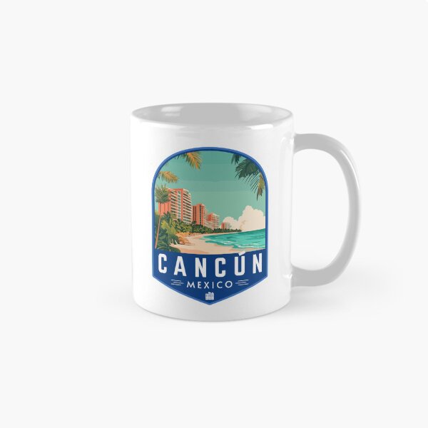 Item preview, Cancún in Quintana Roo Mexico Retro Travel Art Badge designed and sold by MaateoDesign.