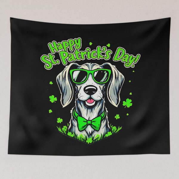 Item preview, St. Patrick’s Day Irish Wolfdog Distressed Print 2 designed and sold by SteadyRolling.