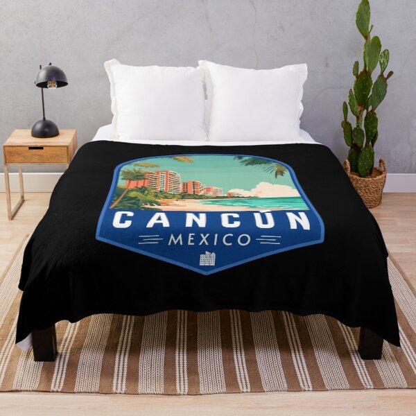 Item preview, Cancún in Quintana Roo Mexico Retro Travel Art Badge designed and sold by MaateoDesign.